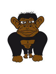 evil gorilla grimly muscles big black