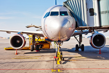 Jet aircraft in airport