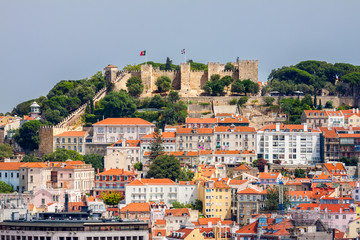 Fototapeta na wymiar Lisbon cityscape with Sao Jorge Castle, Portugal