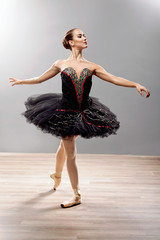 beautiful young ballerina in ballet pose classical dance