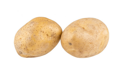 Potatoes on white background