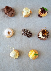 The variety of profiteroles