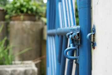 blue old lock style door