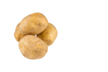 Potatoes on white background