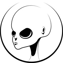 Simple graphics gray alien