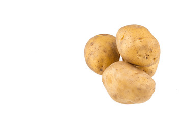 Potatoes on white background