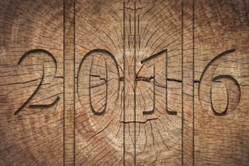 New Year Concept with Wooden Background