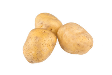 Potatoes on white background