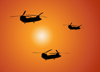 Fototapeta na wymiar Helicópteros de combate