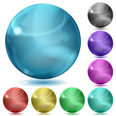 Transparent glass spheres. Transparency only in vector file