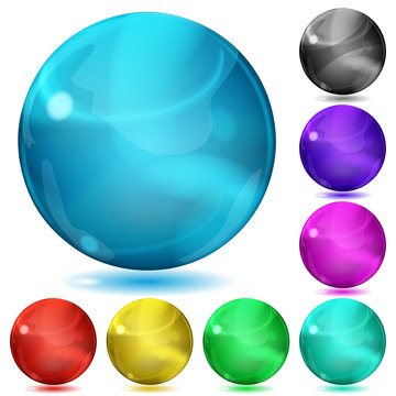 Transparent glass spheres. Transparency only in vector file