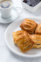 sweet puff pastry on plate