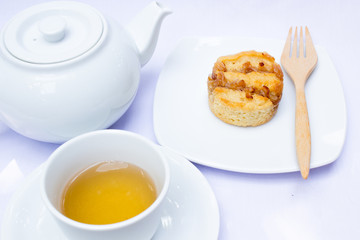 Afternoon tea with scone.