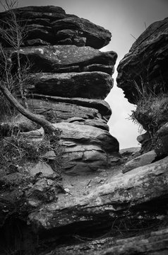 Fototapeta Black and White Rocky Outcrop