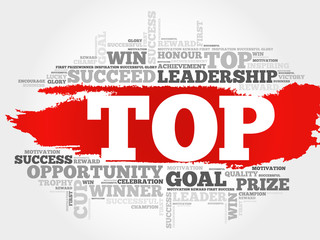 Top word cloud, business concept