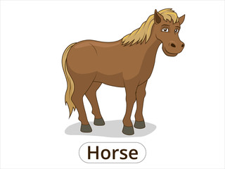 Horse animal cartoon illustration for children