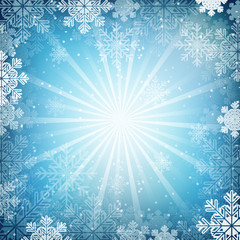 Fototapeta na wymiar Winter vector wallpaper. Snow, snowfall, snowflakes and shiny effect.