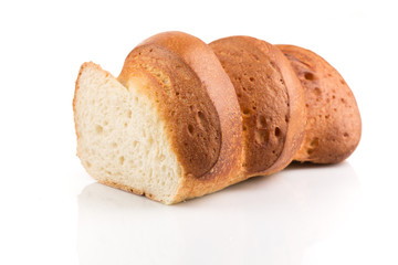 Bread slice isolated on white