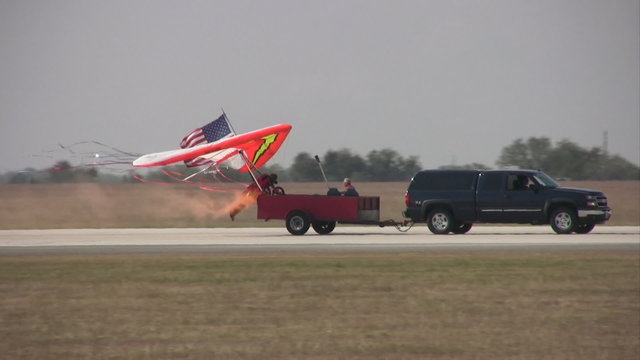 Hangglider tow take-off and flight HD