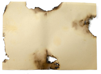 sheet of old burned paper