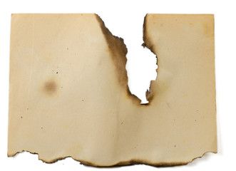 sheet of old burned paper