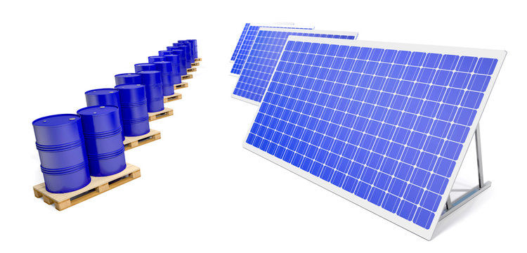 Solar batteries and barrels of fuel.