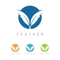 Feather Logo. Lawyer Law firm Logo design Feather Quill symbol vector design template