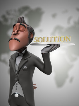 First Class Business Solution Illustration