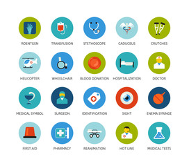 Round icons thin flat design, modern line stroke style