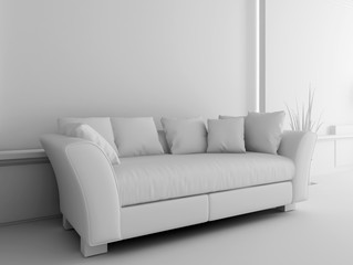 White sofa in interior