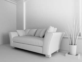 White sofa in interior