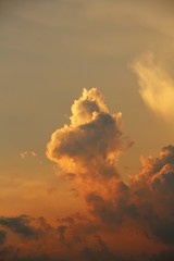 Orange and yellow sunset cloud