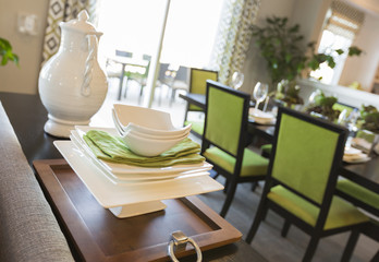 Dining Area of Home with Apple Green Accents