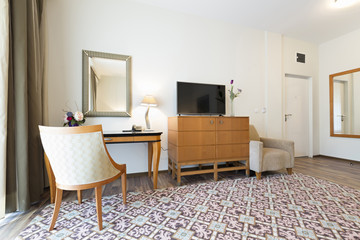 Living room in hotel apartment