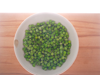 thawing frozen peas