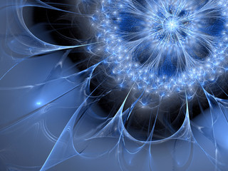 Abstract digitally generated image frozen flower