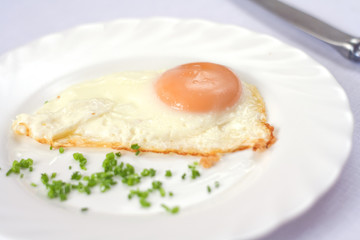 fried egg on a plate
