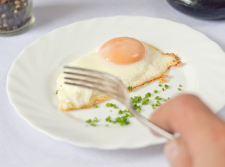 fried egg on a plate