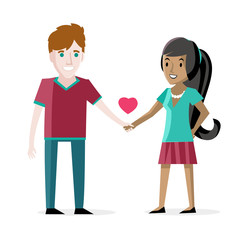 hombre y mujer enamorados