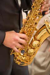 Fototapeta premium playing the saxophone