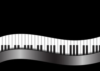 Vector : Piano with curve on black background