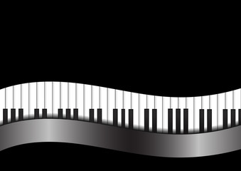 Obraz premium Vector : Piano with curve on black background