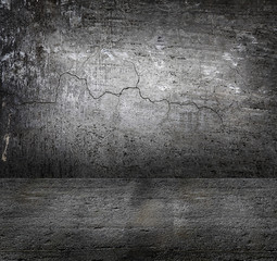 Concrete grey wall and floor with shadows
