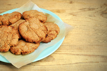 Homemade cookies on table close up
