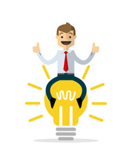 Vector of businessman got idea