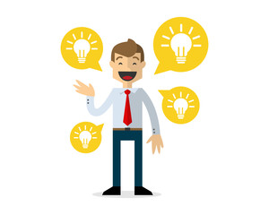 Vector of businessman talk about ideas
