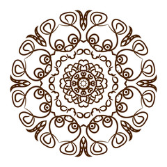 Hand drawn henna tattoo mandala. Vector lace ornament.