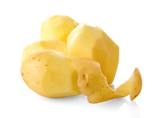 Young potatoes isolated on white