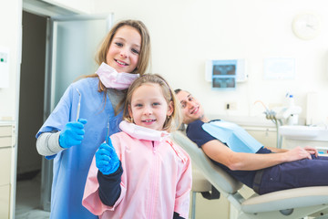 Little dentists portrait in the studio.