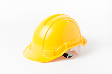 Fototapeta premium Yellow helmet engineer isolated